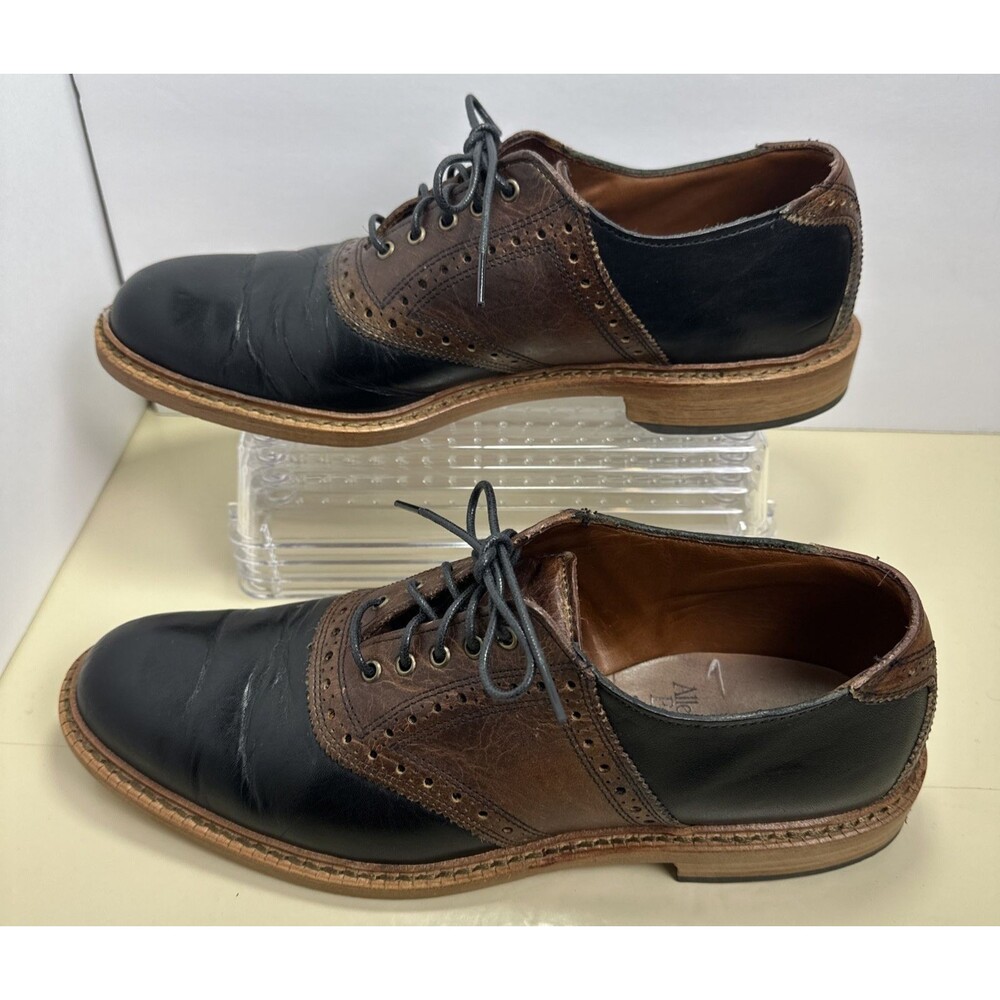 Allen Edmonds FINCH Men's Sz 9 Brown and Black Leather Lace Up Saddle Shoes - Picture 3 of 9